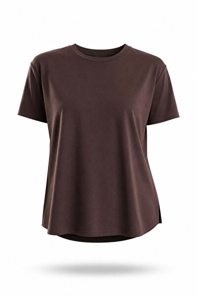 5in1Canpolat Tricou maro guler rotund modal