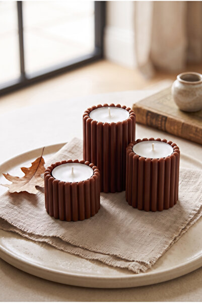 BKShape Perla Tealight Mumluk Seti 3'lü Dekoratif Mum Standı 3-4-6 cm