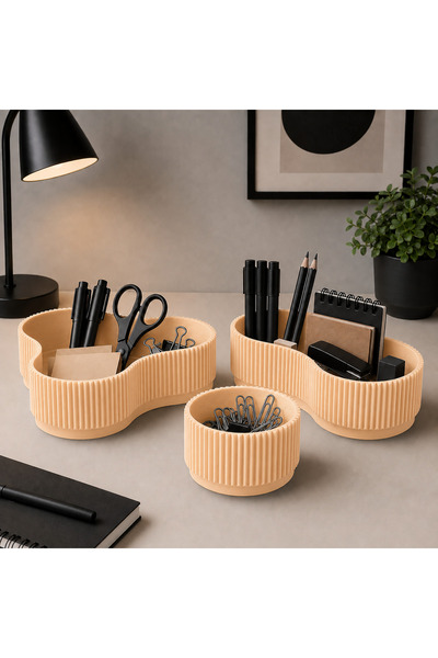 UCSESUAR 3’lü Modüler Masaüstü Organizer Seti 3D Baskı Kalemlik ve Ofis Düzen...