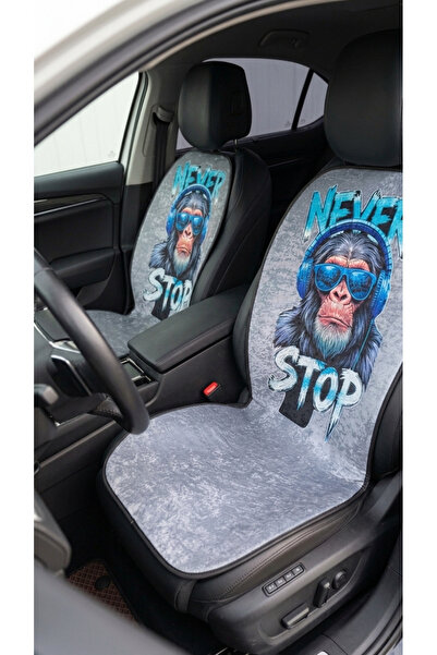 Oto Koltuk Kılıfı Ön 2li Set - Airbag Uyumlu Süngerli Dijital Baskılı Koltuk Koruyucu