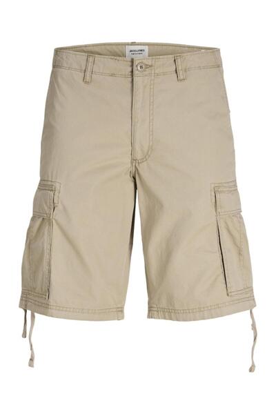 Jack & Jones Βερμούδα υφασμάτινη ανδρική "Frank" μπεζ