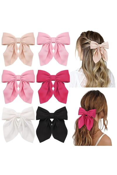 STARSTAR 6-piece women's hair accessory set including bows, bow hair clips, s...