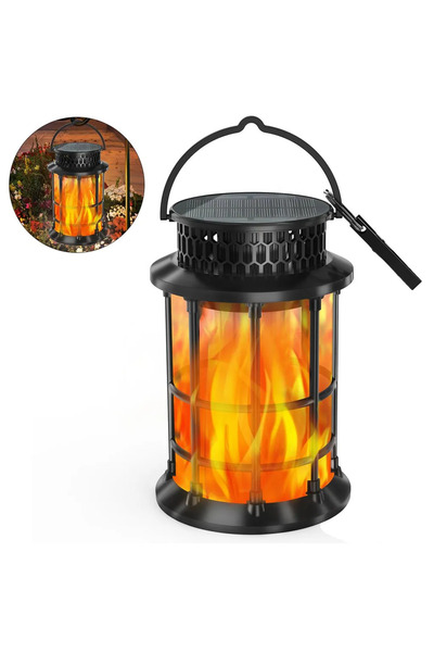 STARSTAR Outdoor garden solar light, hanging solar lantern, realistic flame e...