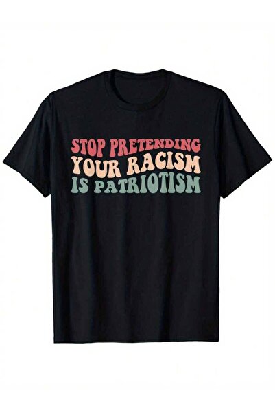 LİNA06 Stop Pretending Your Is Patriotism Men's Thanksgiving Graphic-Shirt Sp...
