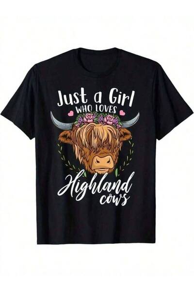LİNA06 1pc Men'S Highland Cow Graphic-Shirt -% Crew Neck Tee Featuring Print ...