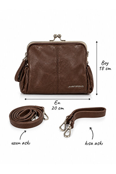 Just Polo Washable Leather Women's Shoulder and Hand Bag