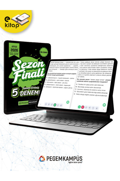Pegem Akademi Yayıncılık 2026 KPSS Ön Lisans Genel Yetenek Genel Kültür Sezon Finali Tamamı Çözümlü 5 Deneme E-Kitap