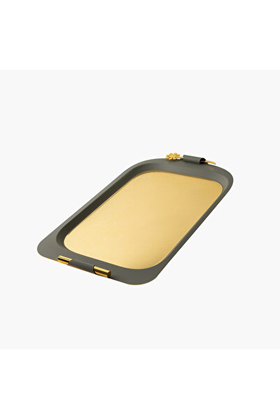 Otantik Mirral Rectangular Serving Tray with Handle - 53x31 cms