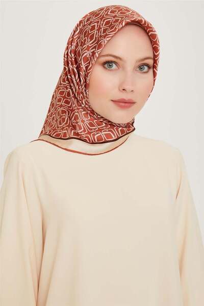 Armine وشاح حرير سيرا نقي كلاسيكي منقوش 9248D 80 34