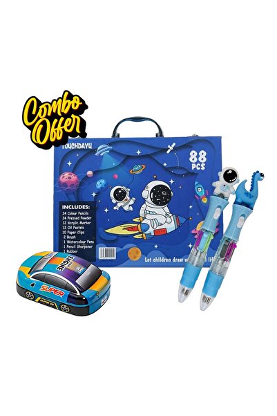Zen Store MEGA COMBO| 88PC SET 2PC PEN & 1PC SHARPNER|88 Piece Space Astronau...