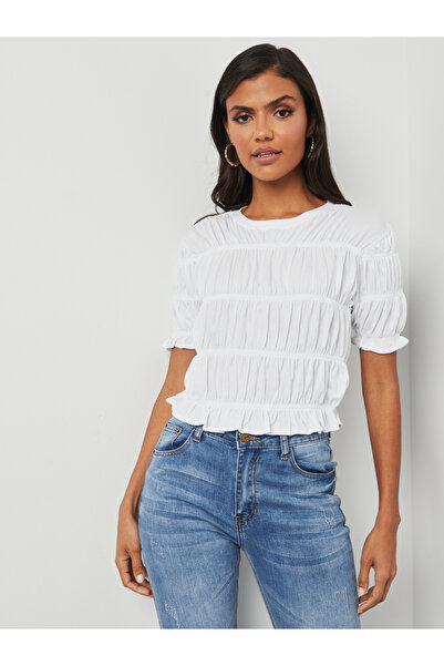 Styli Extreme Gathered Short Sleeves Fitted T-shirt