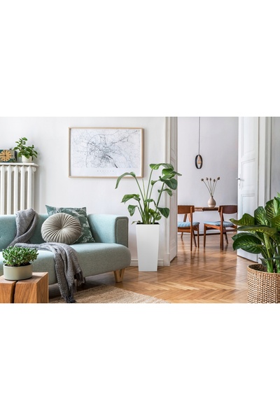 Deco4Home SET 4X JARDINIERE ALBE DE GRĂDINĂ/TERASĂ, DE PIE, CU INGREDEȚE