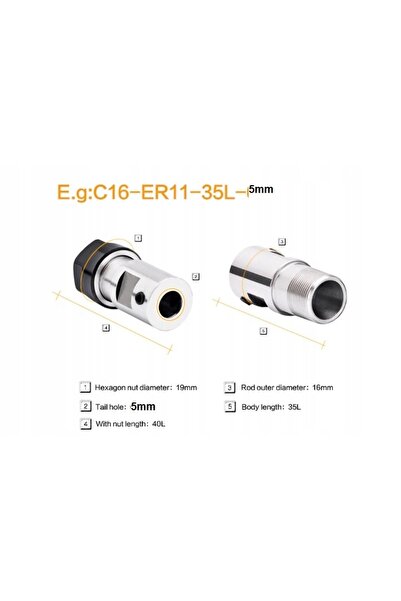 NO BRAND Mandrină de prindere pentru bucșe ER11 de 16mm, 35mm, 5mm