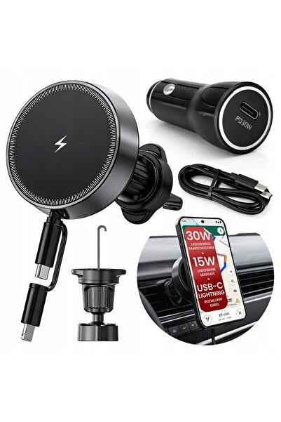 NO BRAND Suport auto pentru telefon, încărcător magnetic cu inducție de 15W p...