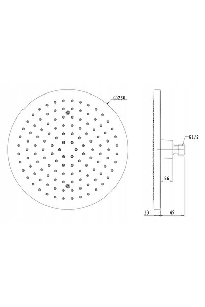 Omnires OCEAN Deszczownica 25 cm crom WGR125CR