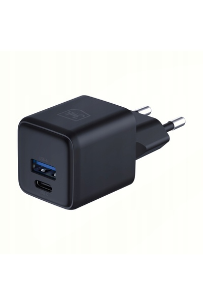 NO BRAND Încărcător 3MK Hyper GaN 20W 1xUSB-A 1xUSB-C PD QC4+ Adaptor de alim...