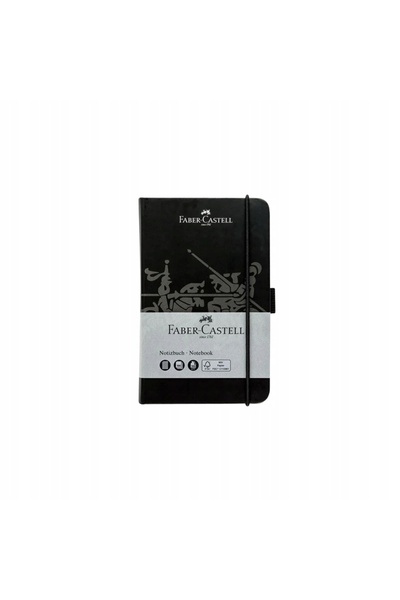 NO BRAND Caiet FABER-CASTELL cu grilă și bandă elastică A6 194 pagini NEGRU