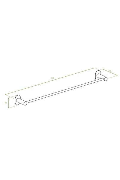 NO BRAND SUPORT DE PERIE DE BAIE DE PERETE, 61 CM, TIGĂ DE PERETE CROMATĂ
