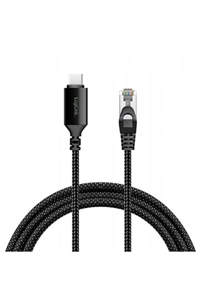LogiLink Cablu Ethernet USB-C la RJ45 adaptor LAN 1Gb/s CAT6 S-FTP 1 m