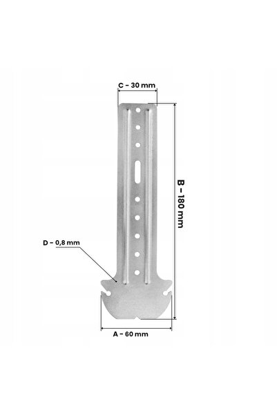 klimas 100x 180 mm Suport tip ciupercă pentru acoperiș, profil CD60 din oțel