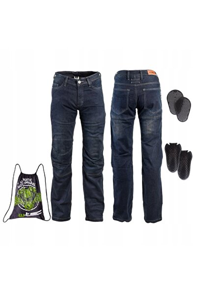 NO BRAND Pantaloni moto pentru bărbați, tip blugi, W-TEC, cu protecții și mem...