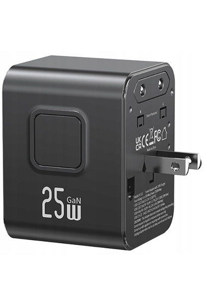 NO BRAND Încărcător de rețea USAMS Travel Adapter CC309 2xUSB-C 25 W 4-în-1 U...