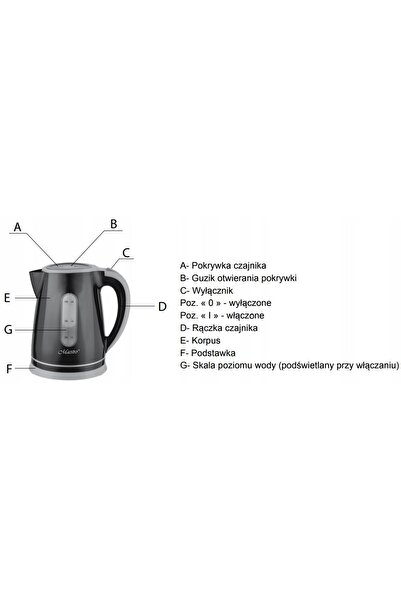 NO BRAND MAESTRO MR058 fierbător electric 1,8l ALB-NEGRU