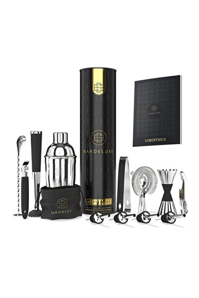 BarDeluxe KIT DE BARMAN PROFESIONAL SHAKER PENTRU BĂUTURI 12 PIESE CADOU