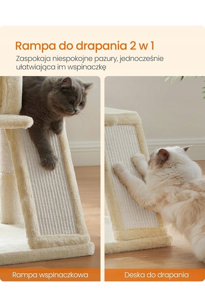 NO BRAND DRAPAK PENTRU PISICI DRAPAK NISKI 96cm CASĂ PENTRU PISICI CU MULTE N...