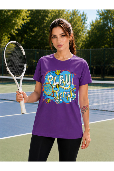 VODEXA Tricou unisex supradimensionat cu imprimeu tenis, 100% bumbac, cu tema...