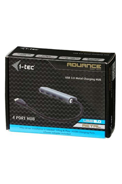 i-Tech Gear I-TEC USB 3.0 Hub metalic cu încărcare - 4 porturi cu alimentare/...