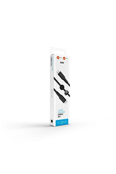 NO BRAND Cablu USB fix din silicon lichid USB C/USB C 2m 60W negru