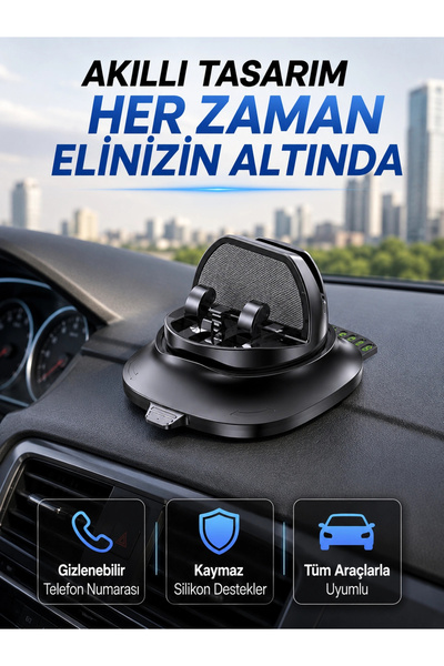 shopwave Phone Holder for Car Dashboard, Hidden Parking Stand with Phone Number