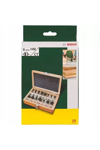 Bosch Set de freze pentru lemn HM Holder 6 mm 15 bucăți