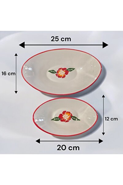 Ganita home Kase Gondol Snack & Presentation Plate 2 Pieces Gül