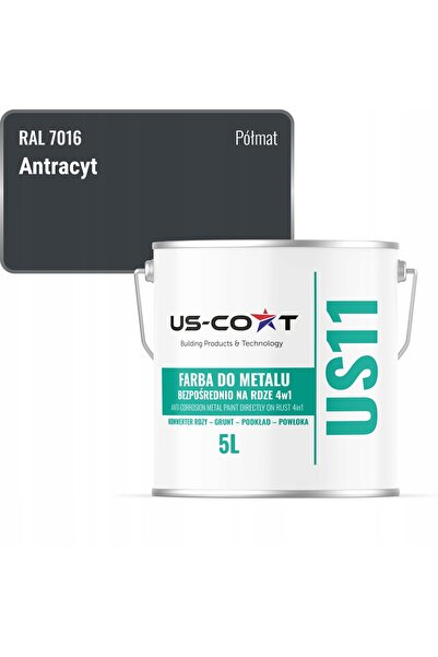 NO BRAND Vopsea anticorozivă protectoare pentru metal 5L Antracit RAL 7016 Se...