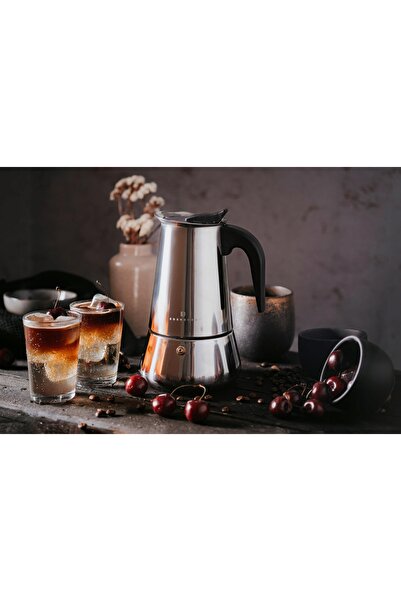 EDENBERG Spumator de cafea espresso din oțel, 450 ml, 9 căni, pentru inducție...