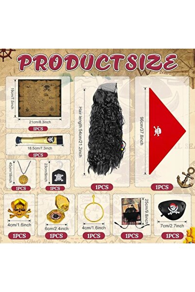 NO BRAND SET ACCESORII COSTUM PIRAT 11 PIESE COMPLET