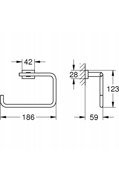 Grohe Suport prosoape Essentials Cube 40510001