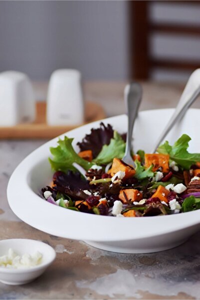NO BRAND Bol pentru salate, gustări și salate, 25 cm, Wilmax, porțelan alb