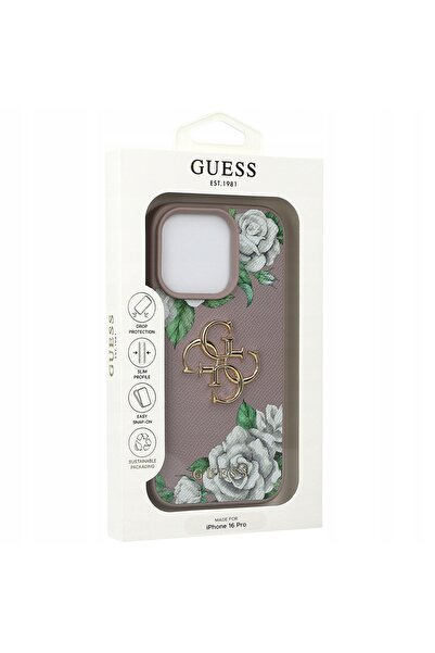 NO BRAND Husă Guess pentru iPhone 16 Pro cu design floral din piele ecologică