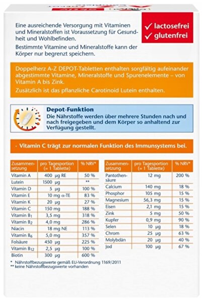 NO BRAND Doppelherz A-Z Complete-23 vitamine, minerale și oligoelemente +Lute...