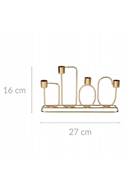 Home Styling Collection SUPPORT LUMÂNĂRI METALIC PENTRU 4 LUMÂNĂRI, DESIGN GE...