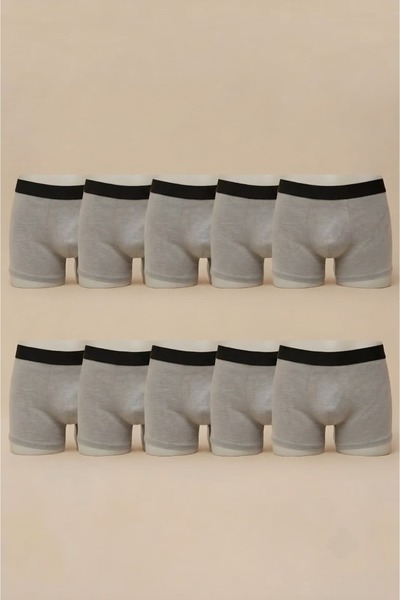 Erkek Likralı Pamuklu Boxer 10'lu Set