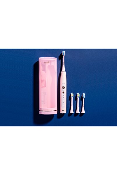 NO BRAND 2x Periuță de dinți electrică sonică OMEO +365 cu sterilizator UV Roz