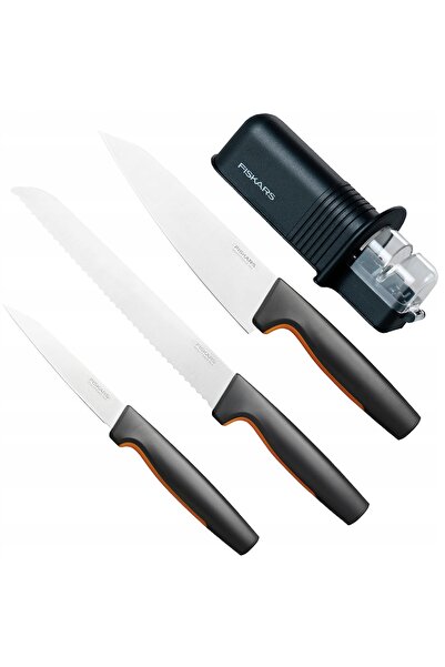 FiSKARS KIT COMPLET 3 CUȚITE PENTRU PÂINE, LEGUME, CHEF FF + ASPIRATOR DE CUȚITE