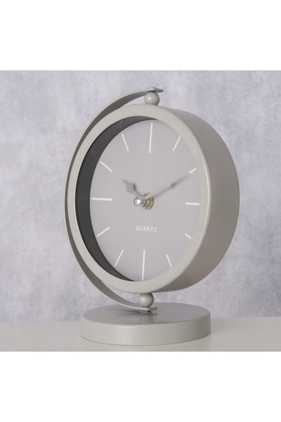 Boltze Ceas de masă metalic, afișaj analogic, gri, minimalist