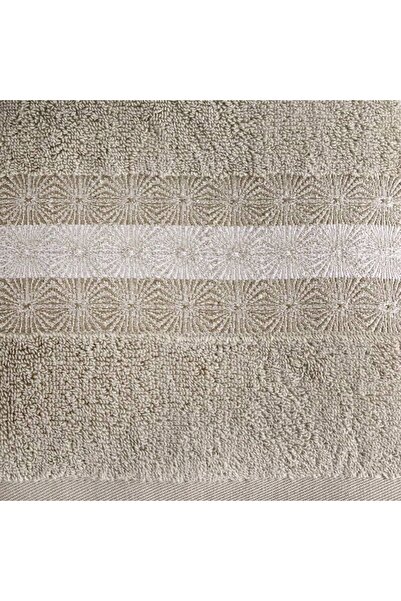 Eurofirany Prosop de baie MALIKA 70x140 cm, bej, cu un model fin, din bumbac