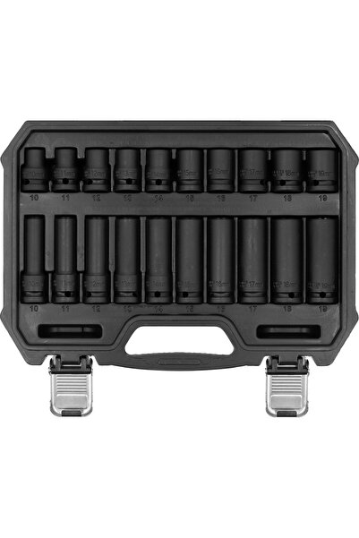 yato Set de chei tubulare de impact 1/2'' 10-19MM, 20 piese, tubulare lungi ș...