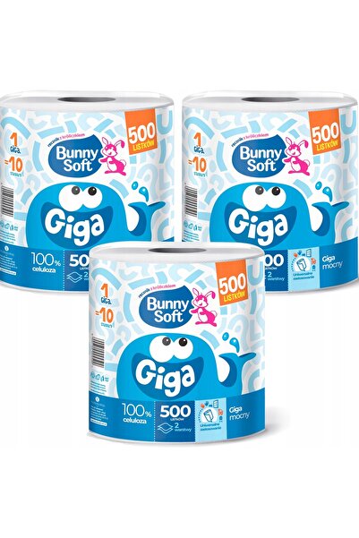 NO BRAND Bunny Soft Prosoape de Hârtie GIGA 500 foi x 3